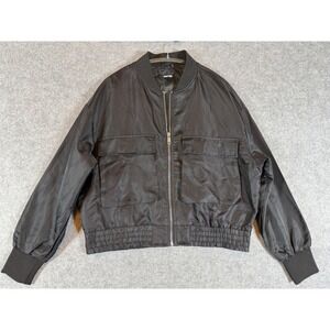 Angel Cult Bomber Jacket Womens Size M Black Excellent Utility Zip Up Lined